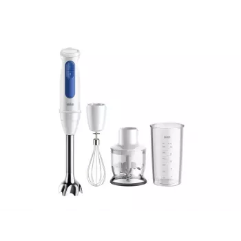 Hand blender Braun Household MultiQuick 3 MQ30202M, 900 W, white/blue, with chopper and whisk