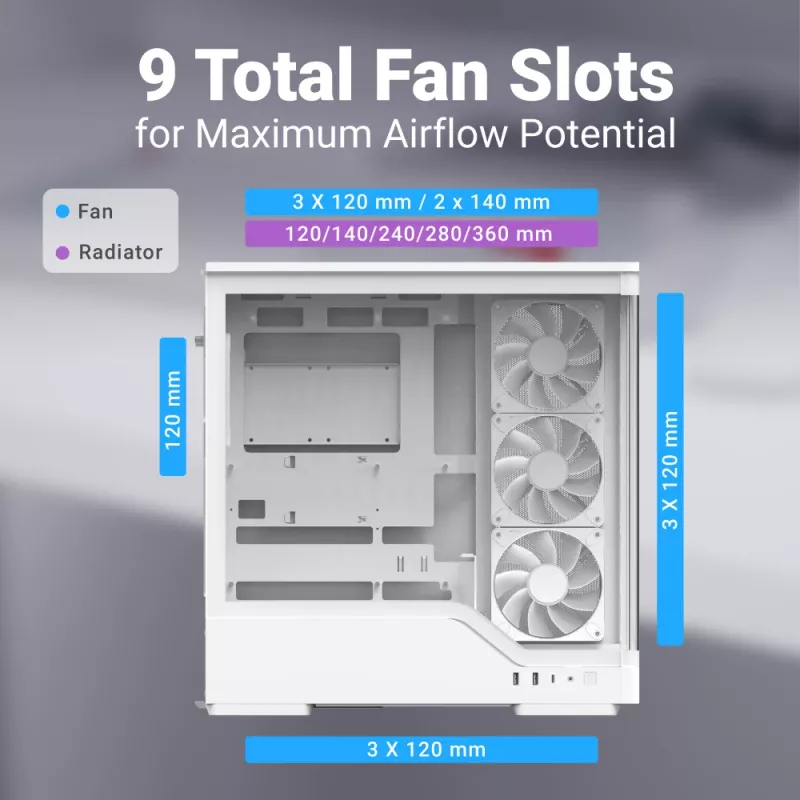 PC case AEROCOOL Geh Midi P500A White — mid-tower ATX chassis, white finish