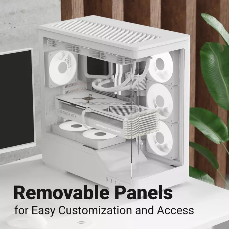 PC case AEROCOOL Geh Midi P500A White — mid-tower ATX chassis, white finish