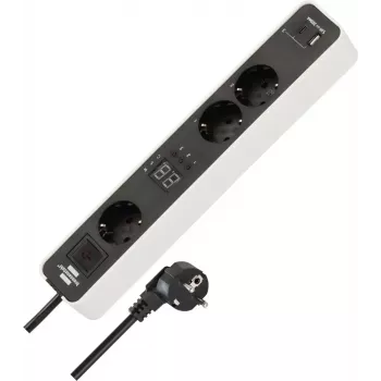 Power Extension Brennenstuhl 1153230026 1.5m 3 AC Outlets Indoor Black White