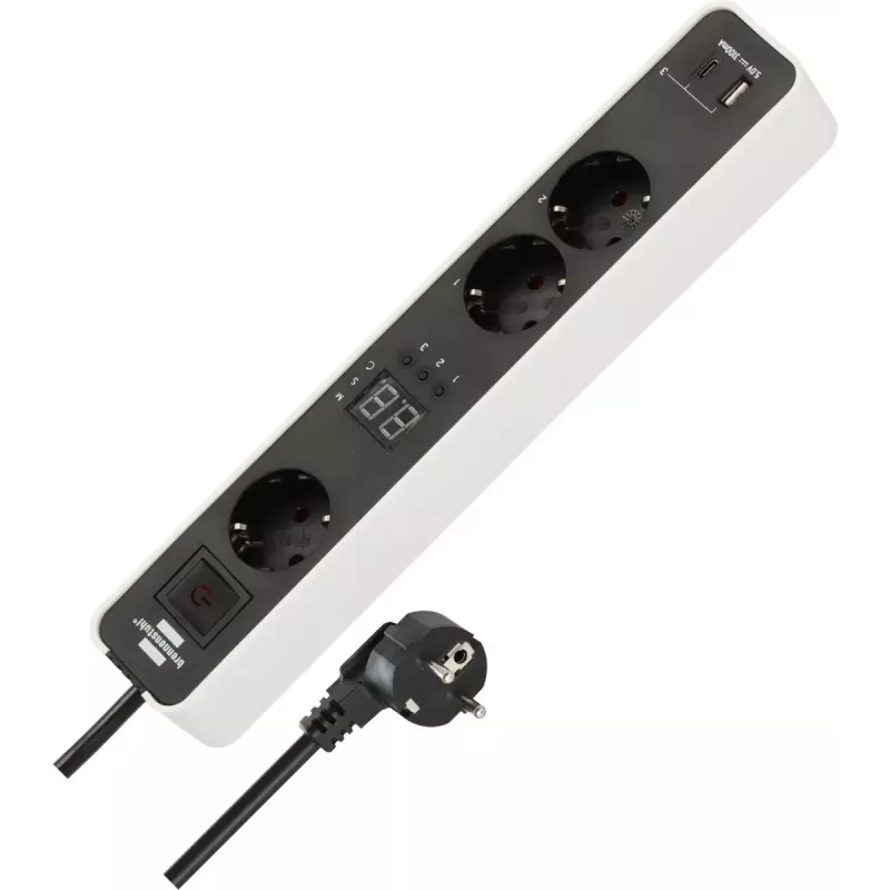 Power Extension Brennenstuhl 1153230026 1.5m 3 AC Outlets Indoor Black White