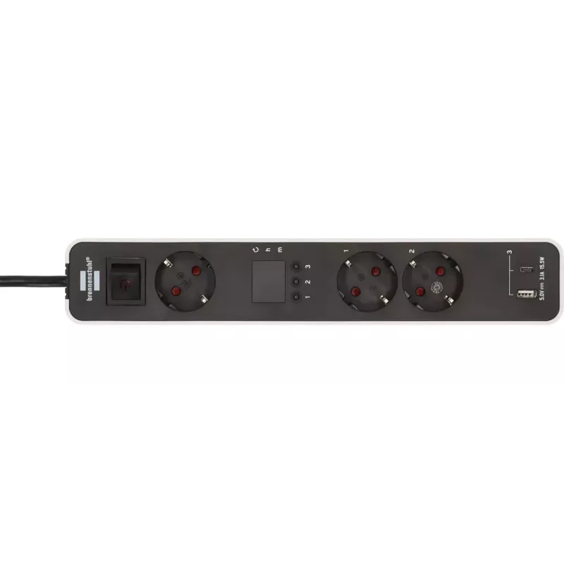 Power Extension Brennenstuhl 1153230026 1.5m 3 AC Outlets Indoor Black White