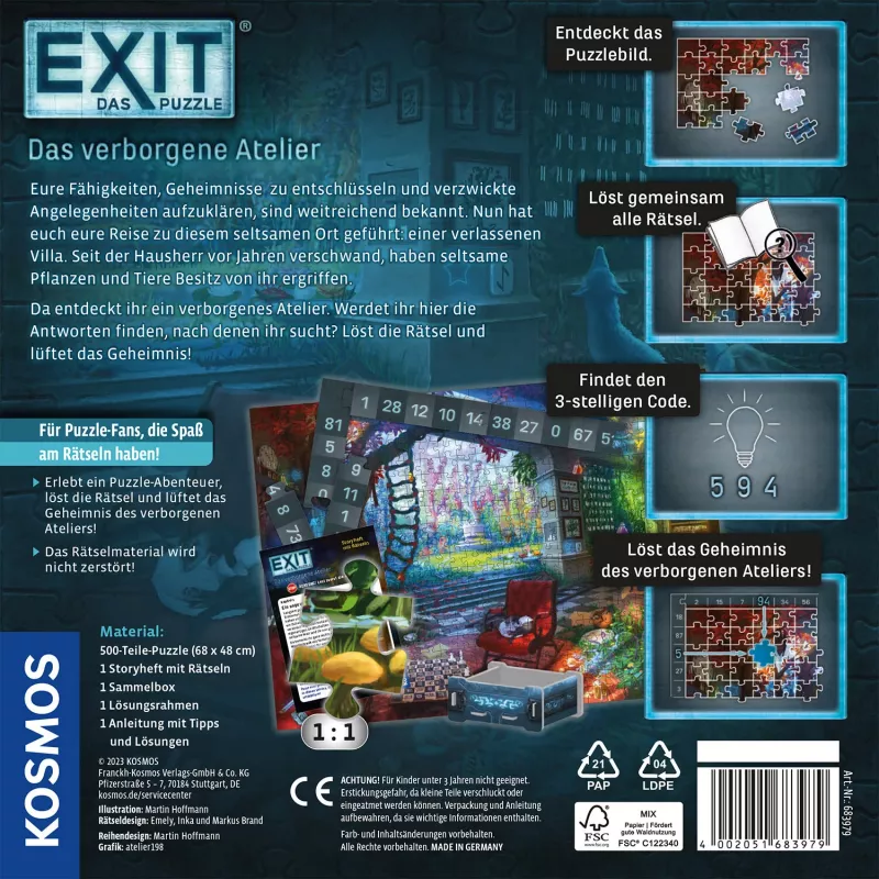 Jigsaw Puzzle Kosmos EXIT – The Puzzle: The Hidden Atelier, 500 pieces