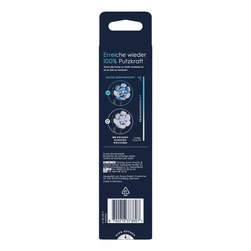 Oral-B iO Ultimate Clean 16262903 toothbrush head 2 pc(s) Black