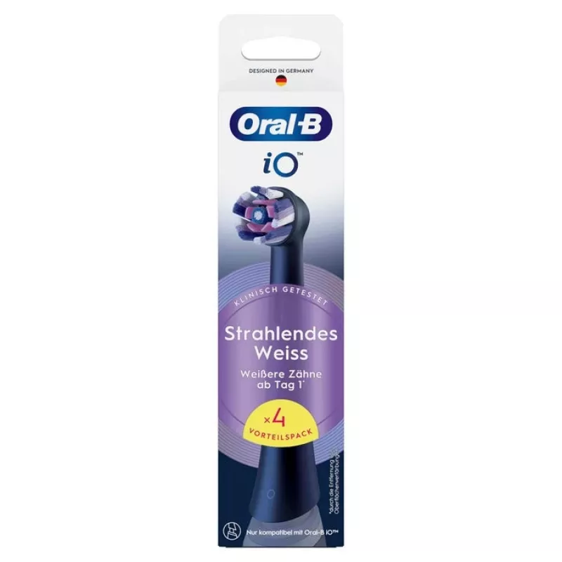 Oral-B iO Radiant White replacement brush heads, 4-pack, black