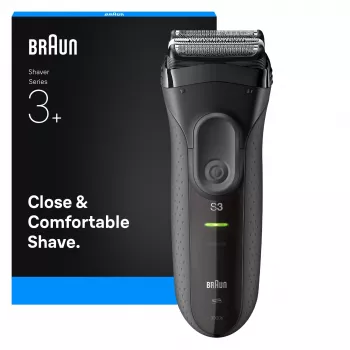 Foil shaver BRAUN Serie 3 3000S, grey, foil system, built-in NiMH battery, AC/battery power, 57×48×156 mm