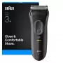 Foil shaver BRAUN Serie 3 3000S, grey, foil system, built-in NiMH battery, AC/battery power, 57×48×156 mm