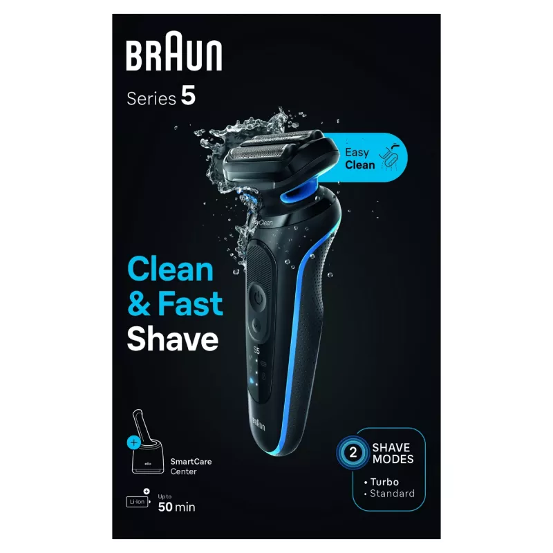 Braun Series 5 52-B7000cc Foil Shaver Trimmer Black Battery Lithium-Ion