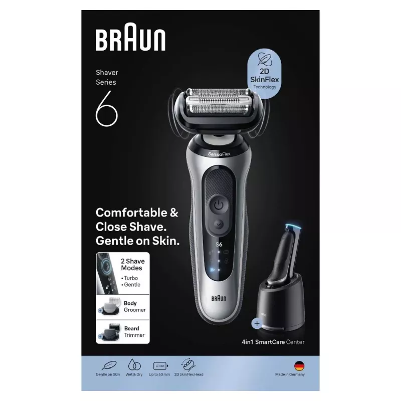 Foil shaver Braun Series 6 62-S7650cc Silver Lithium-Ion Battery