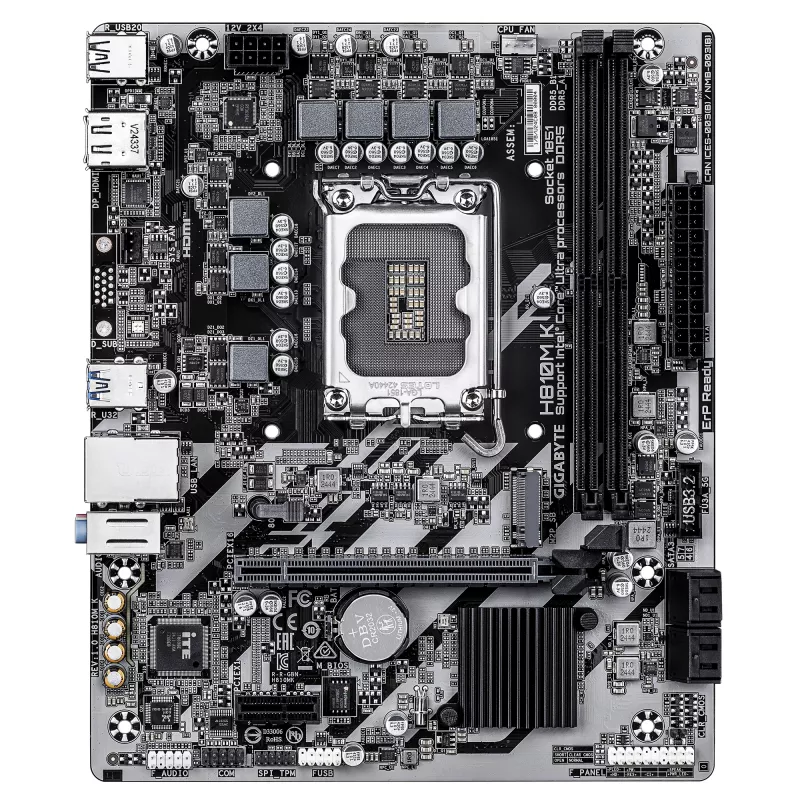 GIGABYTE H810M K Micro ATX Motherboard for Intel Core Ultra (Series 2) — LGA 1851, DDR5 up to 6400MHz, 1x PCIe 4.0 M.2, 1GbE
