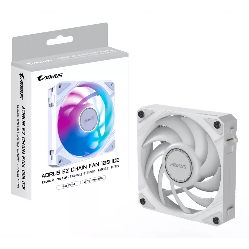 GIGABYTE AORUS EZ CHAIN FAN 120 ICE All-in-one liquid cooler 12 cm White