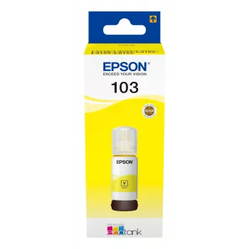 Epson 103, Yellow, Epson, Epson L5190 / L3156 / L3151 / L3150 / EcoTank L3110, 65 ml, Inkjet, Indonesia
