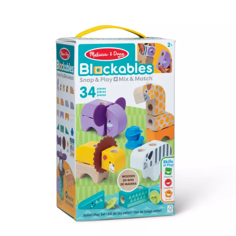 Construction toy set Spin Master Melissa & Doug Blockables Safari Playset – figures and stackable blocks