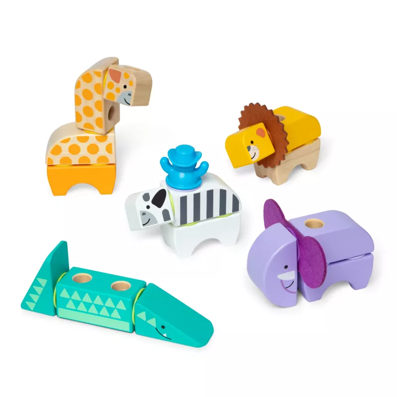 Construction toy set Spin Master Melissa & Doug Blockables Safari Playset – figures and stackable blocks