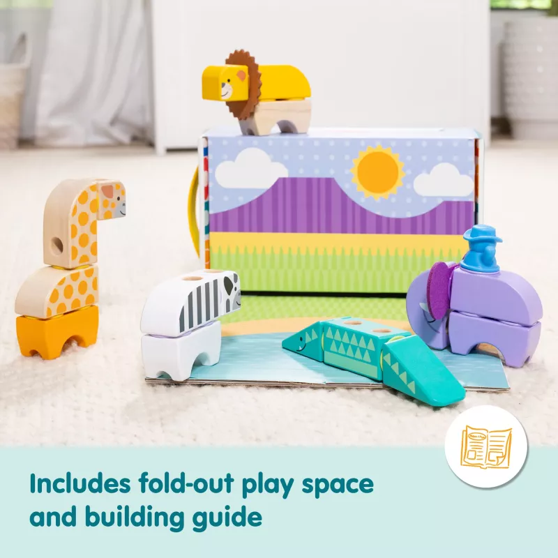 Construction toy set Spin Master Melissa & Doug Blockables Safari Playset – figures and stackable blocks