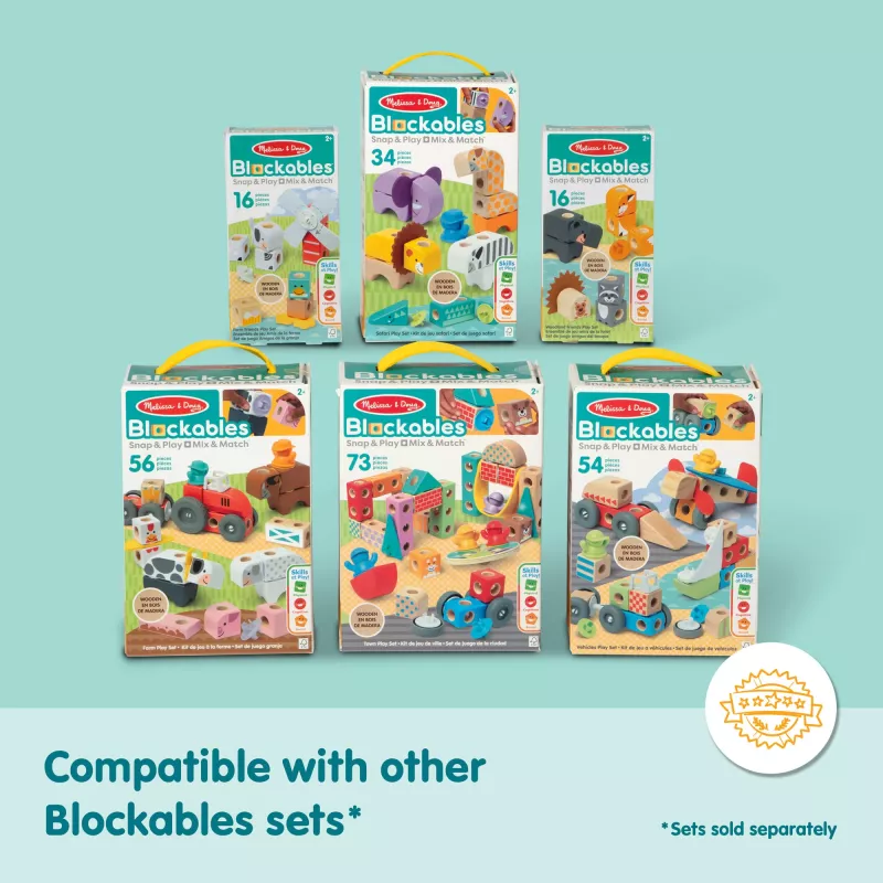 Construction toy set Spin Master Melissa & Doug Blockables Safari Playset – figures and stackable blocks