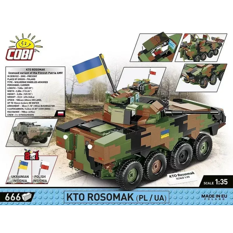 Brick Model Kit Cobi Armed Forces KTO Rosomak 2-in-1 (COBI-2629)