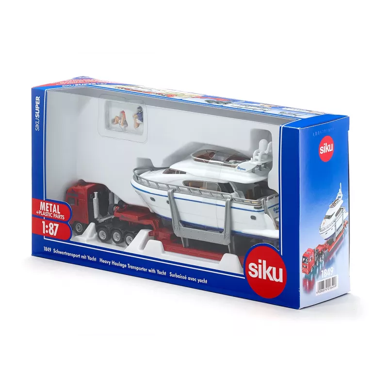 Siku Heavy Haulage Transporter with yacht, Heavy haulage transporter model, Preassembled, 1:87, Boy/Girl, 3 yr(s), 99 yr(s)