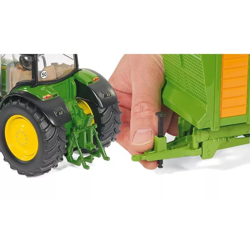 Siku John Deere 6210R, Tractor model, 3 yr(s), Metal, Plastic, Black, Green