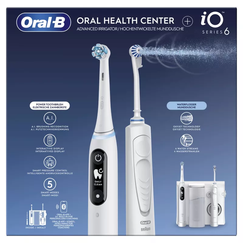 Rotating-oscillating toothbrush Oral-B iO6 White Adult Battery 2 brush heads