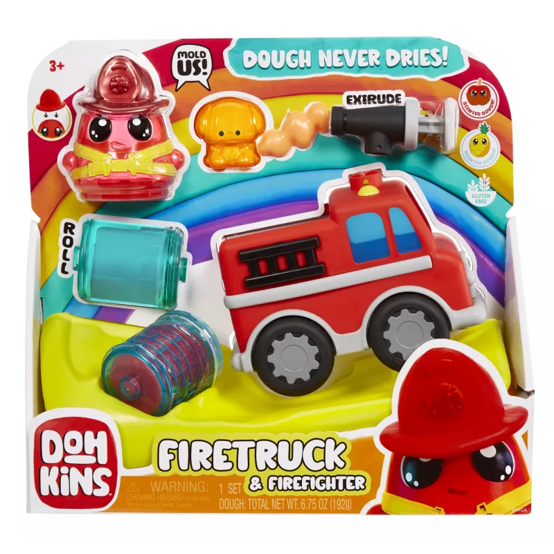 MGA Entertainment DohKins Firetruck & Firefighter, Modeling clay playset, Multicolour, Child, Boy/Girl, 3 yr(s), 99 yr(s)