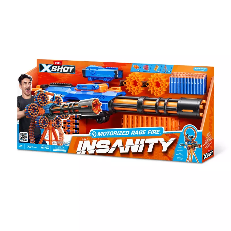 XSHOT Insanity Motorized Rage Fire (72 Darts) ZURU