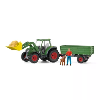 Tractor with Trailer Schleich FARM WORLD 42608 Black Green Red Yellow