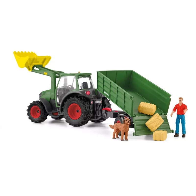 Tractor with Trailer Schleich FARM WORLD 42608 Black Green Red Yellow