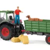 Tractor with Trailer Schleich FARM WORLD 42608 Black Green Red Yellow