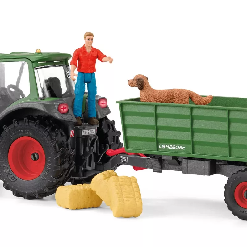 Tractor with Trailer Schleich FARM WORLD 42608 Black Green Red Yellow