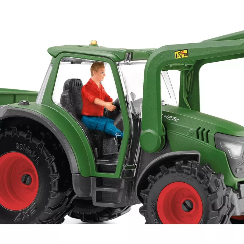 Tractor with Trailer Schleich FARM WORLD 42608 Black Green Red Yellow