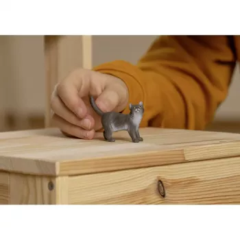 Figure Schleich British Shorthair Cat model 13973, brown-grey, for ages 3+
