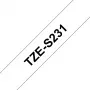 Label-making tape Brother TZe-S231 12mm black on white