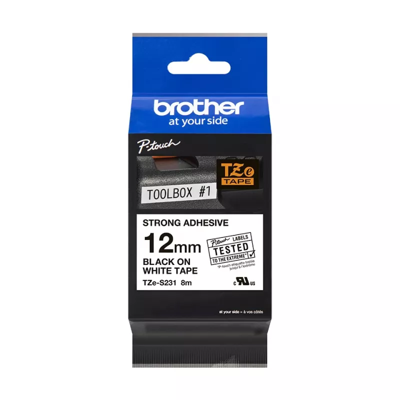 Label-making tape Brother TZe-S231 12mm black on white