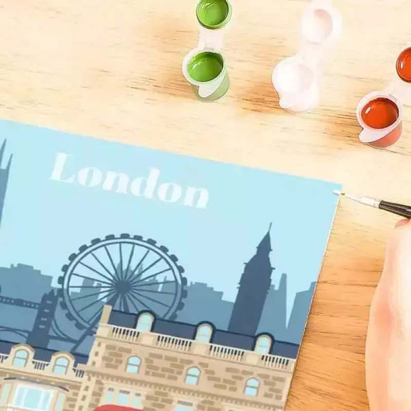 Painting kit Ravensburger CreArt — Colorful London (model 23525) for canvas painting with numbered guide