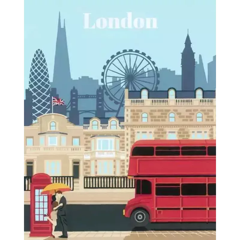Painting kit Ravensburger CreArt — Colorful London (model 23525) for canvas painting with numbered guide