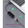 ICY BOX USB 3.0 A-Type to RJ-45 Ethernet port, Wired, USB, Ethernet, 1000 Mbit/s, Black
