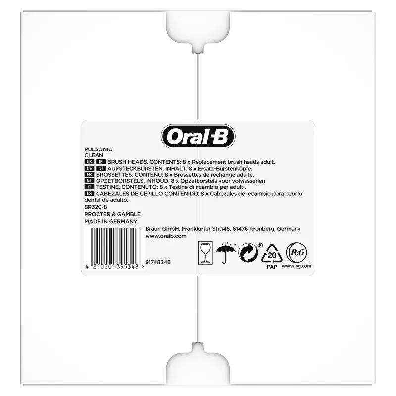 Oral-B Pulsonic Clean 81748491 toothbrush head 8 pc(s) White