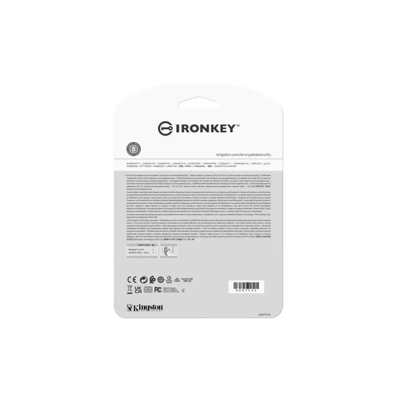 USB Flash Drive Kingston Technology 512GB IronKey Vault Privacy 50 AES-256