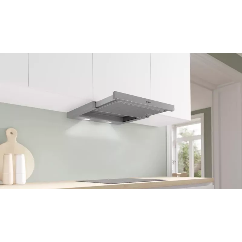 Bosch Serie 2 DFL063W57 cooker hood Semi built-in (pull out) Metallic, Silver 351 m³/h
