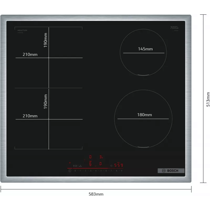 Bosch Serie 6 PVS645HB1E hob Black Built-in 60 cm Zone induction hob 4 zone(s)