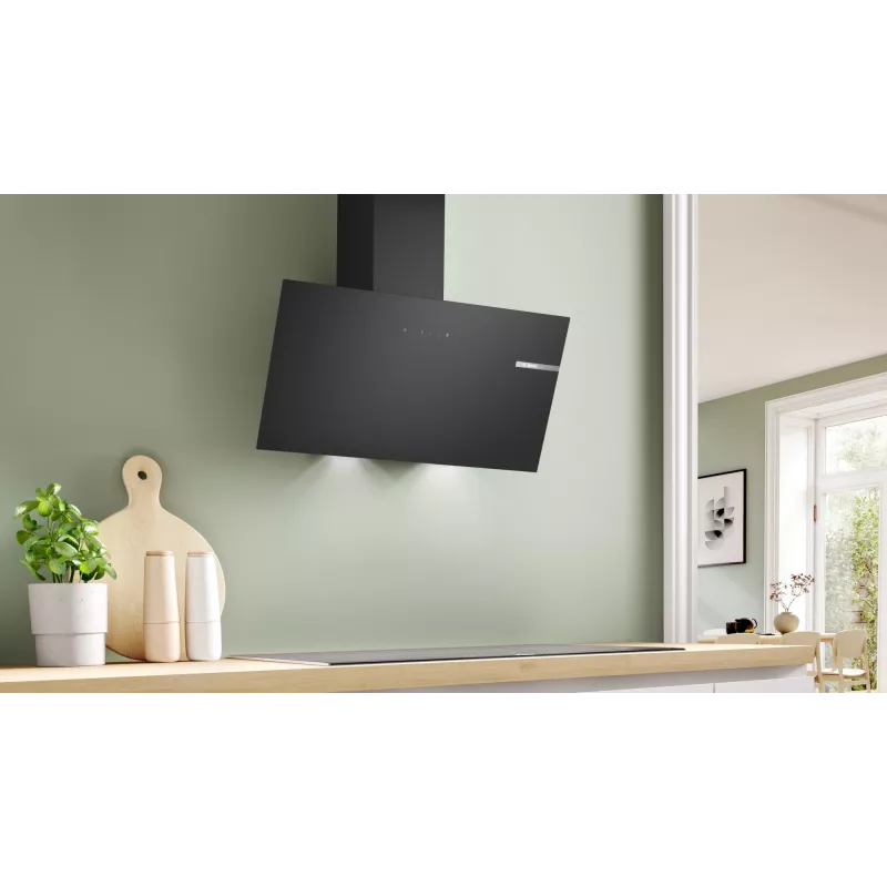 Extractor hood Bosch DWK85DK60, built-in canopy, black, 80 cm width