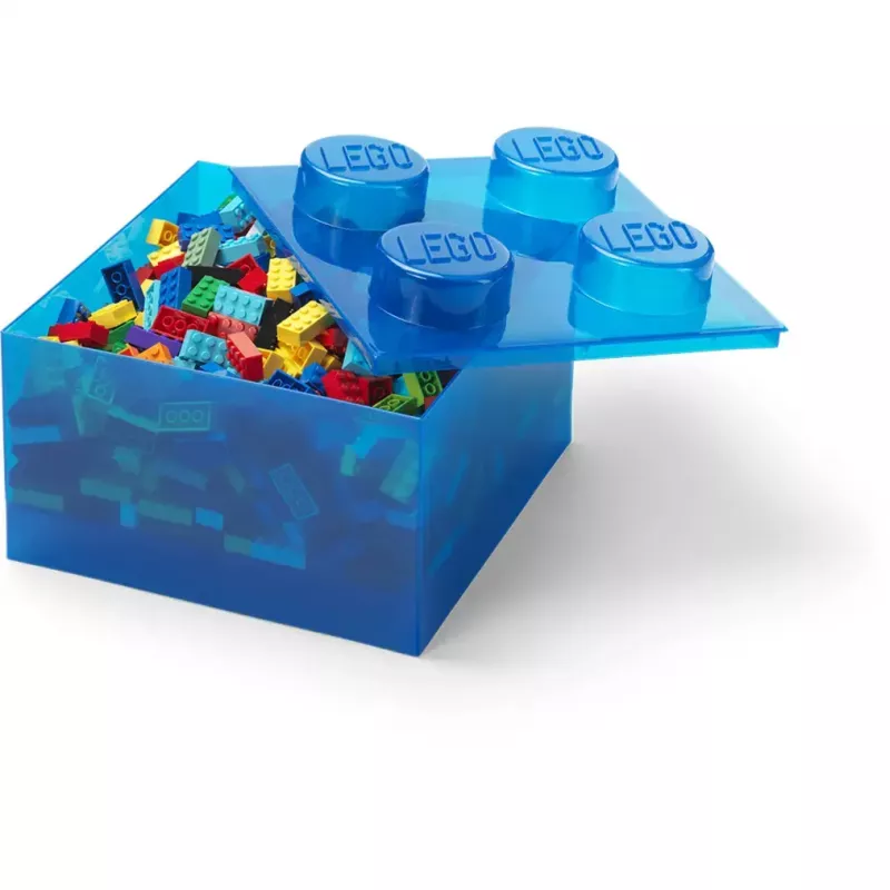 Storage box Room Copenhagen LEGO Storage Brick 4 Top Lid Glitter — blue/transparent