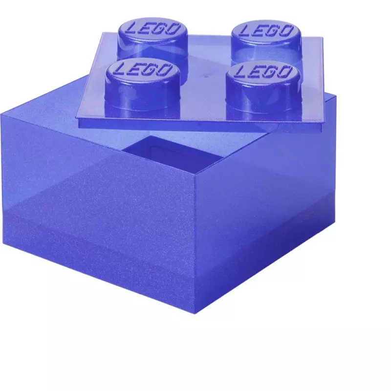 Storage box Room Copenhagen LEGO Storage Brick 4 Top Lid Glitter — purple/transparent