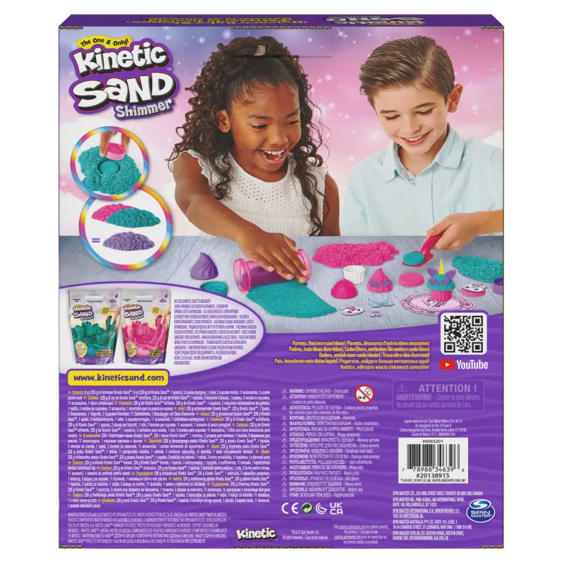 Kinetic Sand Shimmer, Unicorn Bake Shoppe Playset, 16oz (Shimmer Teal and Pink Neon), 8 Unicorn Tools, Sensory Toys for Kids Ages 3 and up