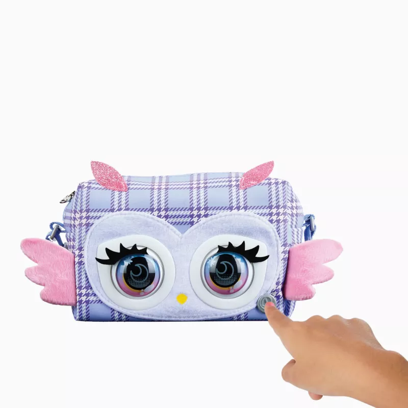 Purse Pets , Print Perfect Hoot Couture Owl, Interactive Pet Toy and Handbag with over 30 Sounds and Reactions, Kids Toys for Girls Ages 5 and up