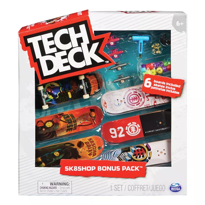 Tech Deck , Sk8shop Fingerboard Bonus Pack, Collectible and Customizable Mini Skateboards (Styles May Vary)