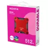 External SSD ADATA SD620 512 GB, USB 3.2 Gen 2 Micro-USB B, red, silicone housing