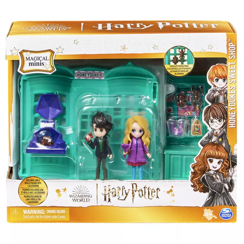 Wizarding World Harry Potter, Magical Minis Honeydukes Sweet Shop with 2 Exclusive Figures and 5 Accessories, Kids Toys for Ages 6 and up