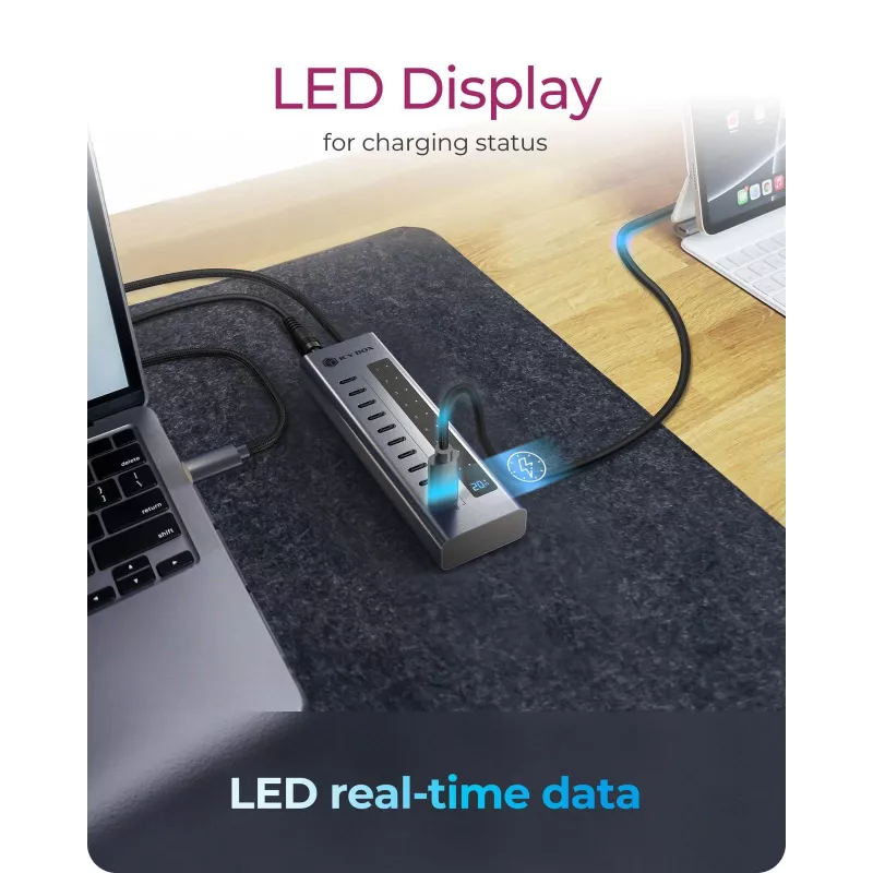 USB hub icybox IB-HUB1450-C31 — 10 ports, USB 3.2